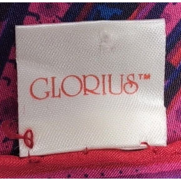 VTG Paisley Print Red Blue 34 Inch Square Rolled Edges 100% Silk Scarf Unused - Picture 3 of 7